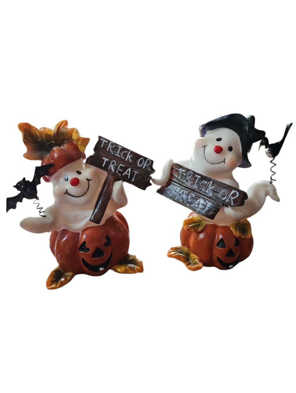 Vintage Y2K Halloween Ghost Trick Or Treat Figurines Set Of 2